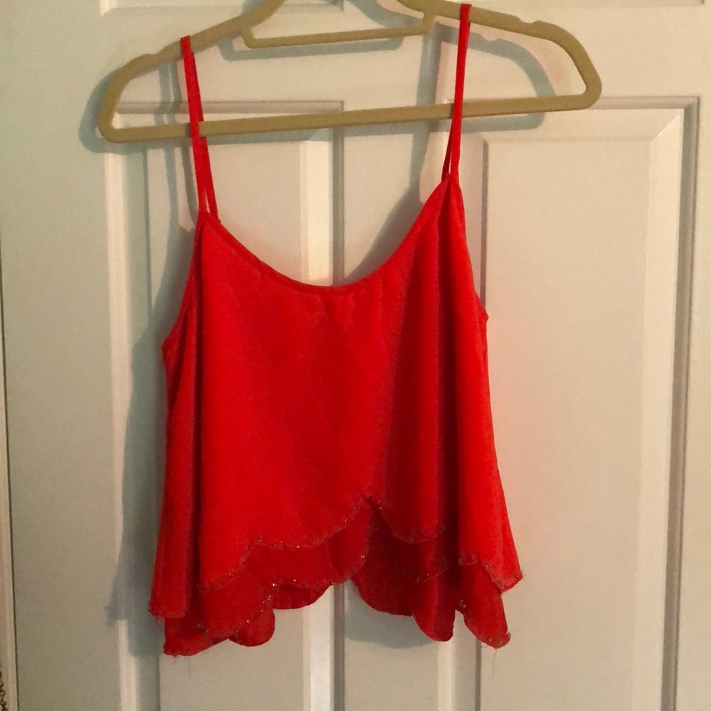 Red beaded top